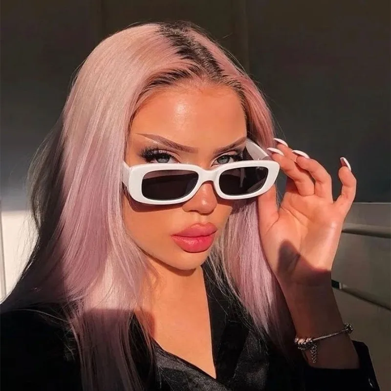 

Солнцезащитные очки в прямоугольной оправе UV400 для мужчин и женщин, небольшие квадратные солнечные аксессуары карамельных цветов, в стиле ...