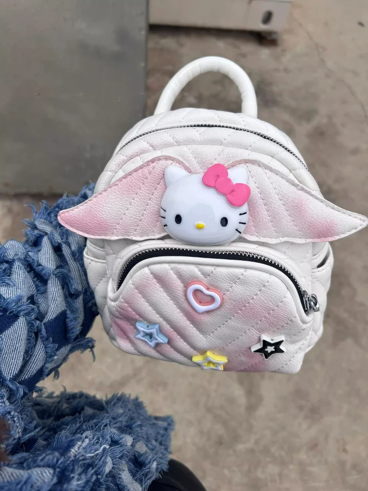 Original Designer Brand Mochila Desenho Animado HelloKitty Tie-dye Backpack Mini Shoulder Bag for Women Hot Selling