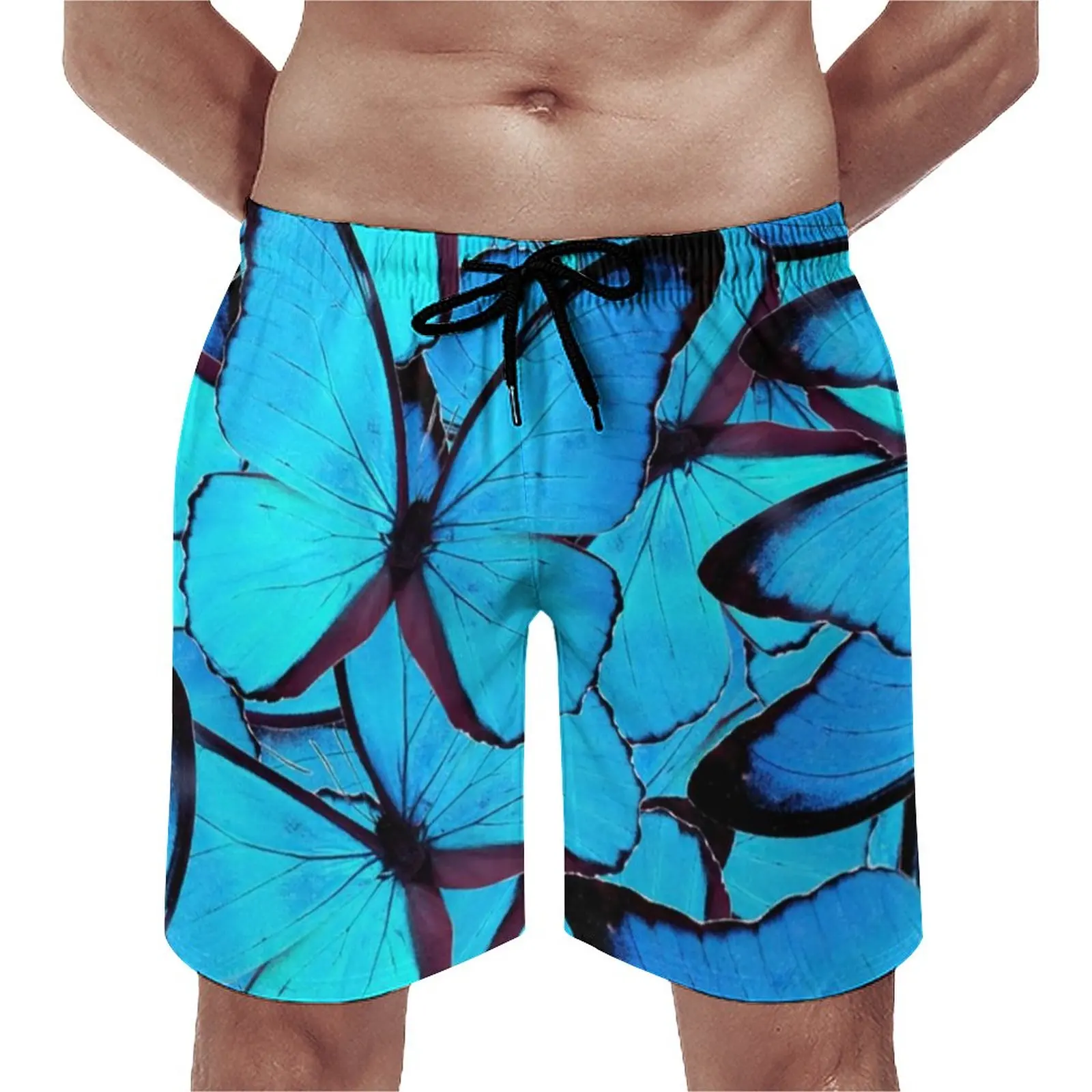 

Шорты для плавания с голубыми крыльями бабочки качественные мужские шорты для плавания милые повседневные плавки с животным принтом размера плюс