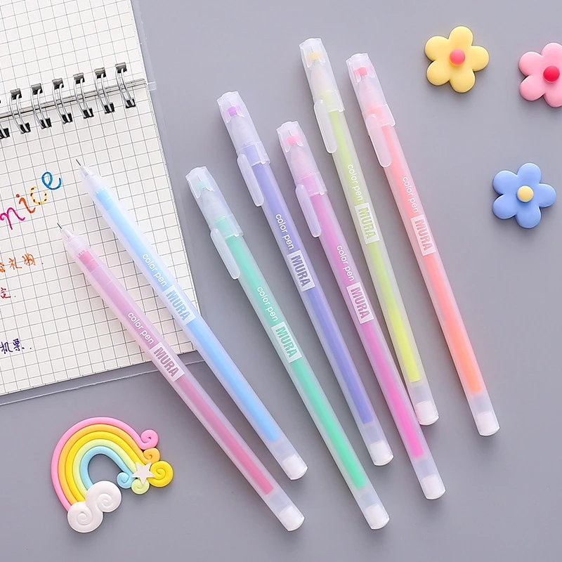 

9/12 Pcs Colored Gel Pens For Writing Kawaii Blue 0.5mm Ballpoint Pen For Journal Cute School Stationary Supplies Special Pens