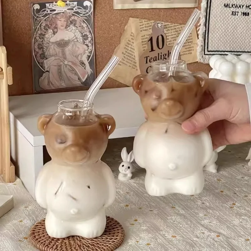 Стеклянная чашка в форме медведя креативные Коктейльные стаканы чашки