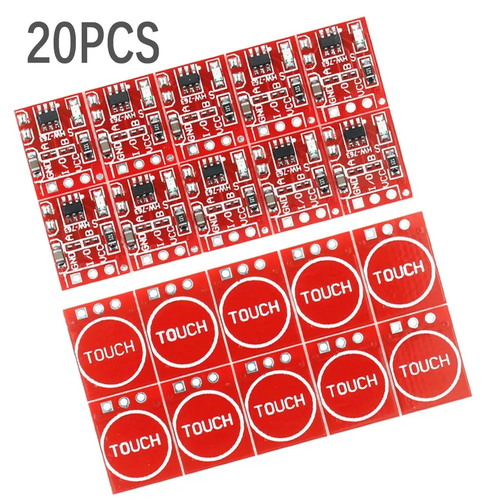 

20PCS Safe Single Channel Surface Mount Self Locking Touch Switch Sensor TTP223 Touch Button Module Capacitive Switch
