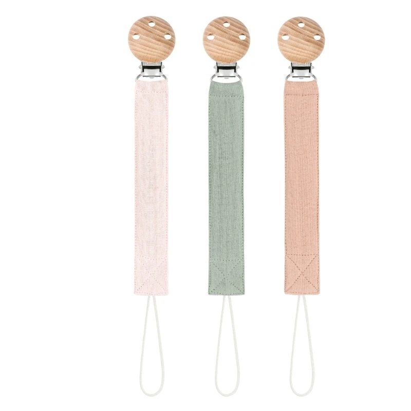 

3Pcs Chain Fabric for Girls Boys Infant Toddlers Baby Pacifier Holder