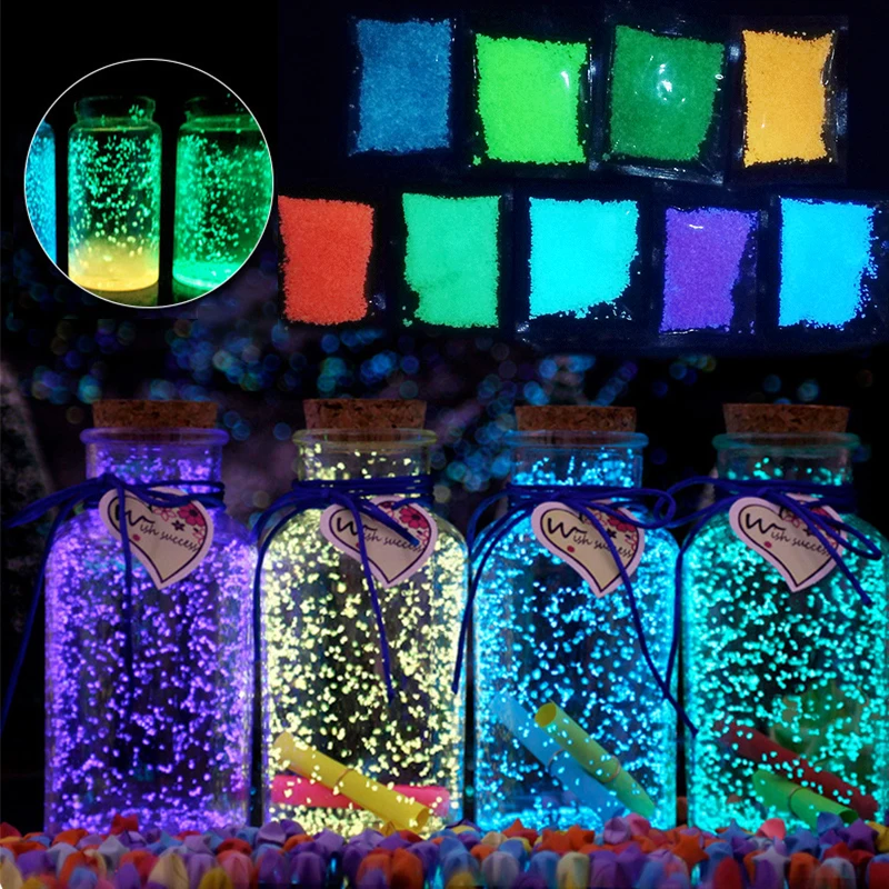 10g Luminous Sand Glowing In The Dark Wishing Bottle Pigment Bright Gravel Noctilucent Sand Powder Epoxy Resin Mold Filler