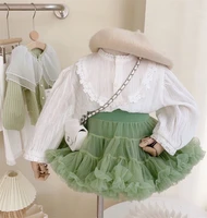 girl dress%c2%a0ballet kids tutu skirts cotton 2022 green spring autumn ballerina party evening gown dance performance children cloth