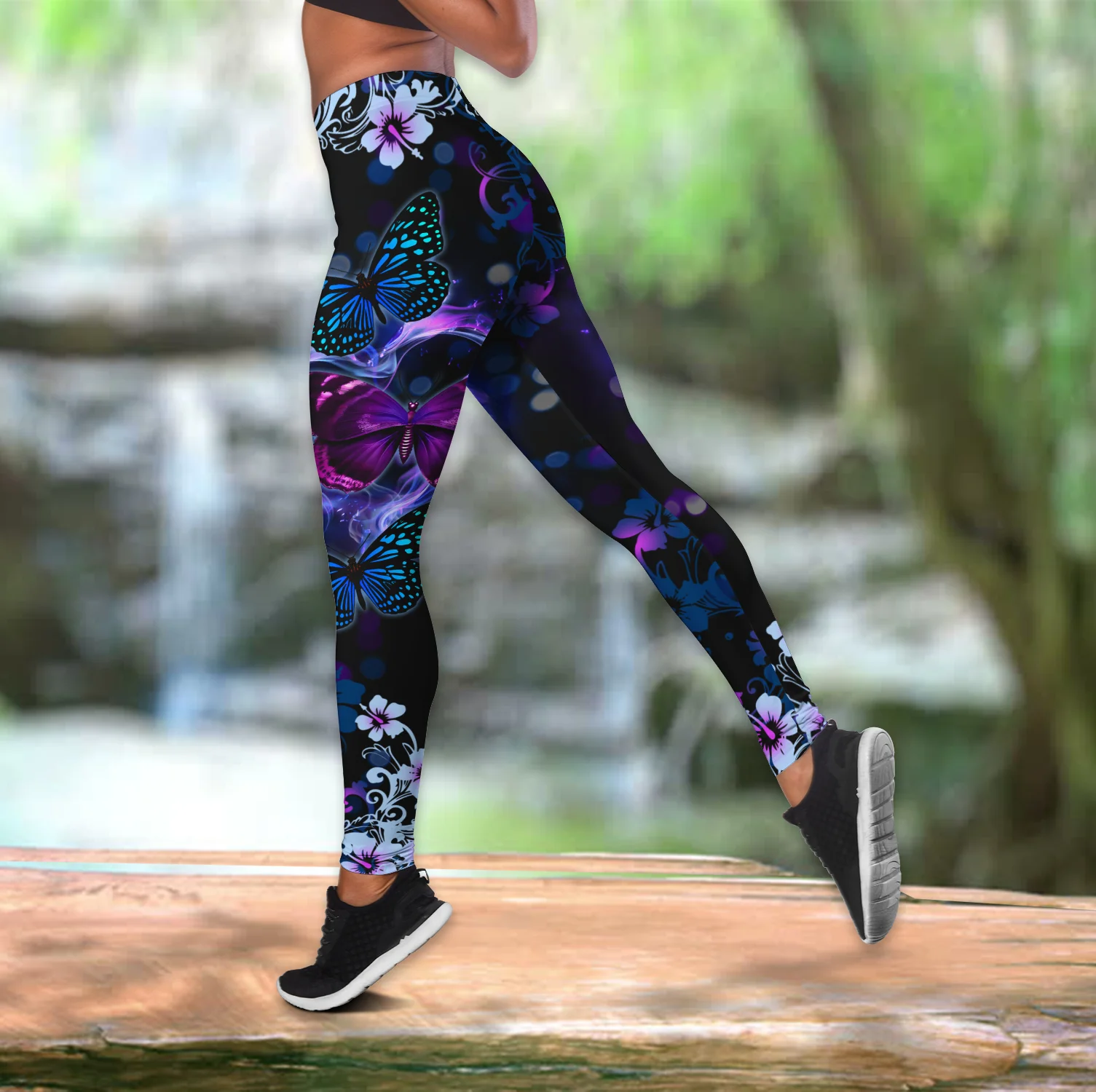 

CLOOCL Women Leggings Butterfly Legging Printed High Waist Elasticity Legging Casual Female for Outdoor Fitness Jogging Pants