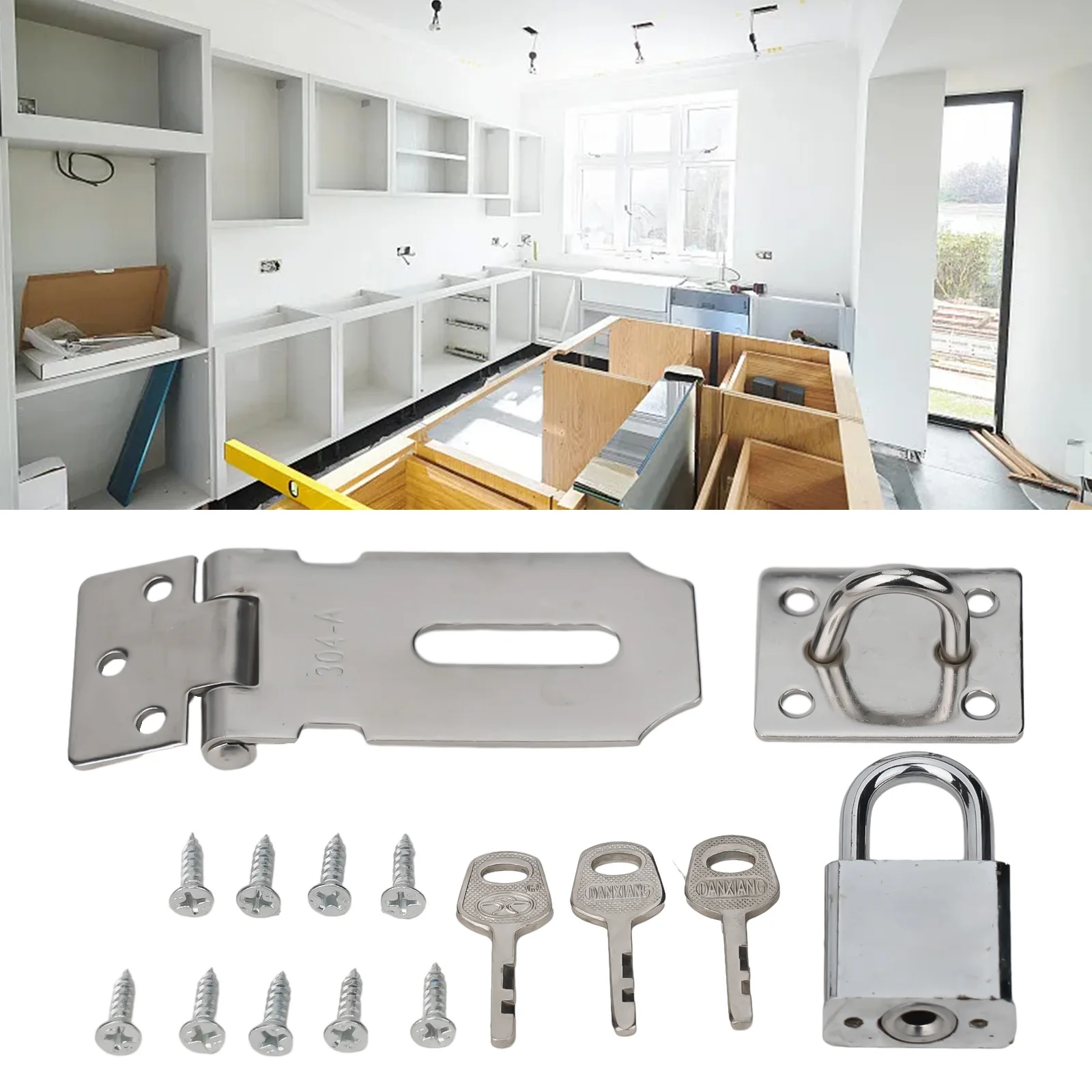 Замок для ворот дверная застежка простая установка комплект аппаратных замков