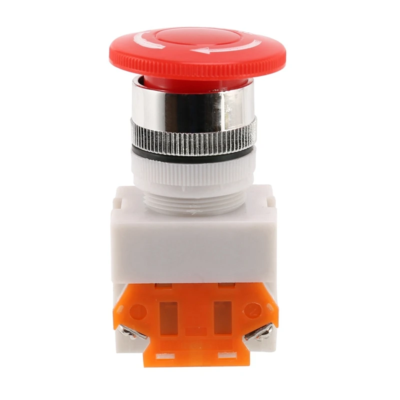 

JFBL Hot 6X Red Mushroom Cap 1NO 1NC DPST Emergency Stop Push Button Switch AC 660V 10A