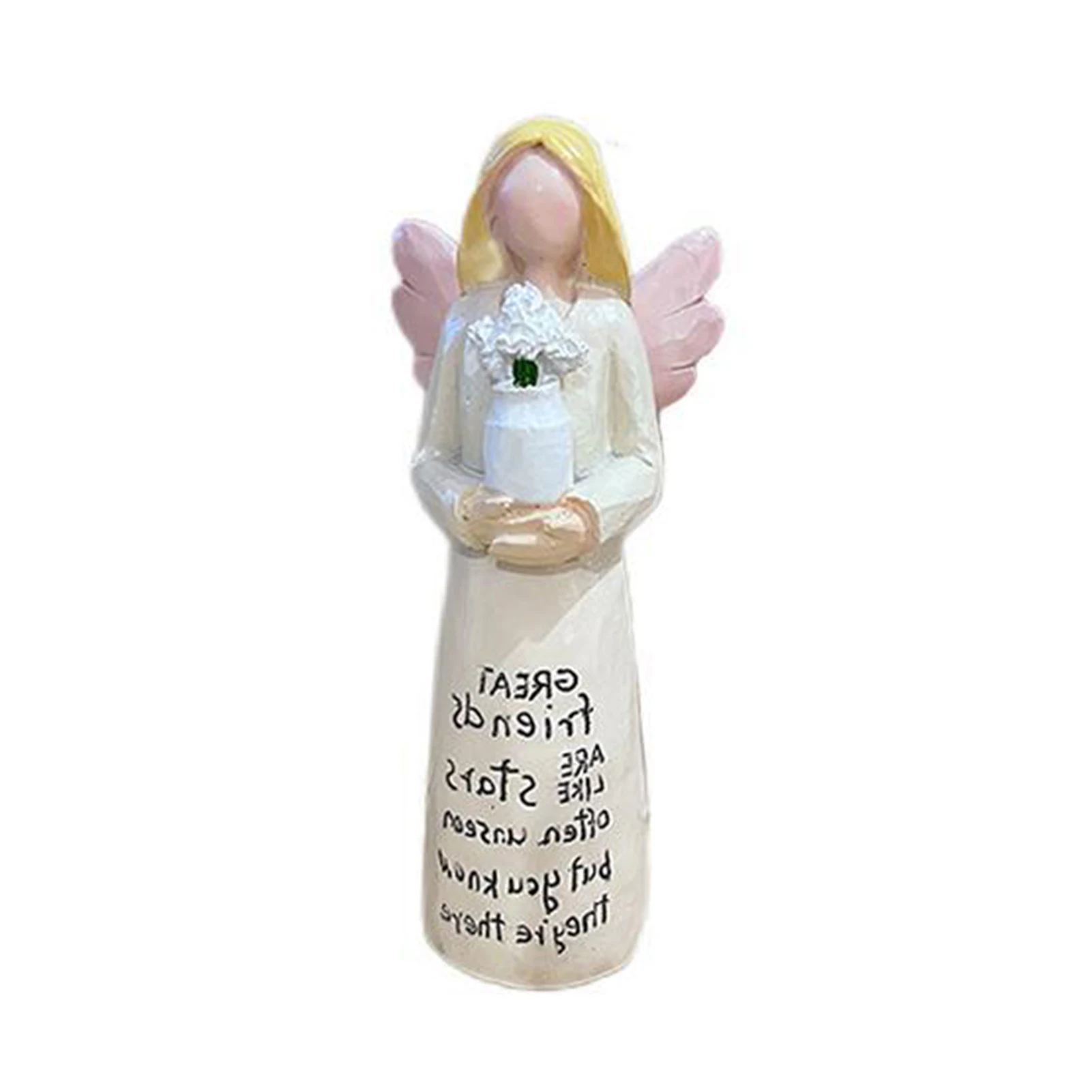 

Angel Figurines for Friends Handmade Resin Statues with Letters Home Décor Accents SDI99