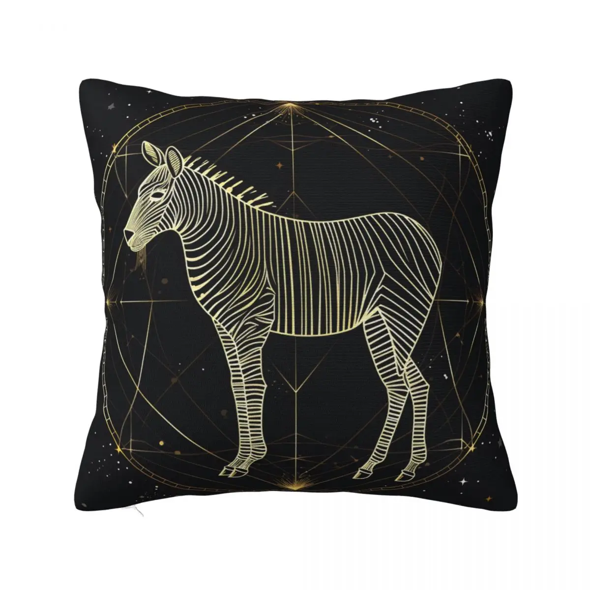 

Zebra Pillow Case Astro Geometry Minimalist Art Polyester Sofa Pillowcase Zipper Spring Funny Cover