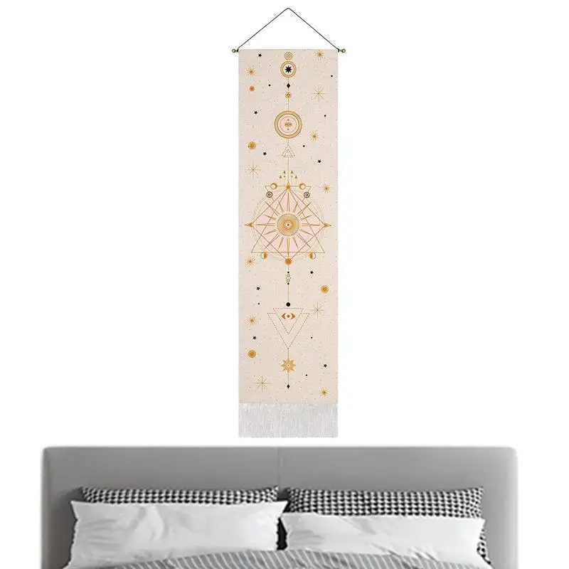 

Гобелен с изображением звезд и солнца, настенное искусство, богемные гобелены с фазой Луны, технология печати HD, яркие цвета, реалистичный узор, подарок