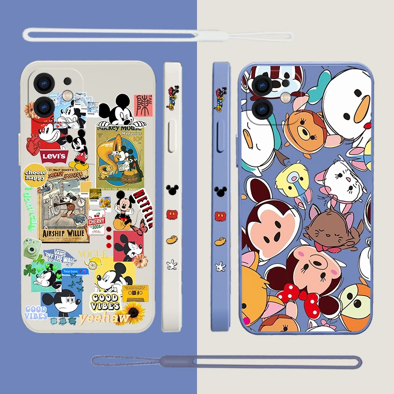 

Disney Mickey Mouse Phone Case For Samsung A81 A53 A50 A12 A22S A52 A52S A51 A72 A71 A32 A22 A20 A30 A21S A11 4G 5G With Lanyard