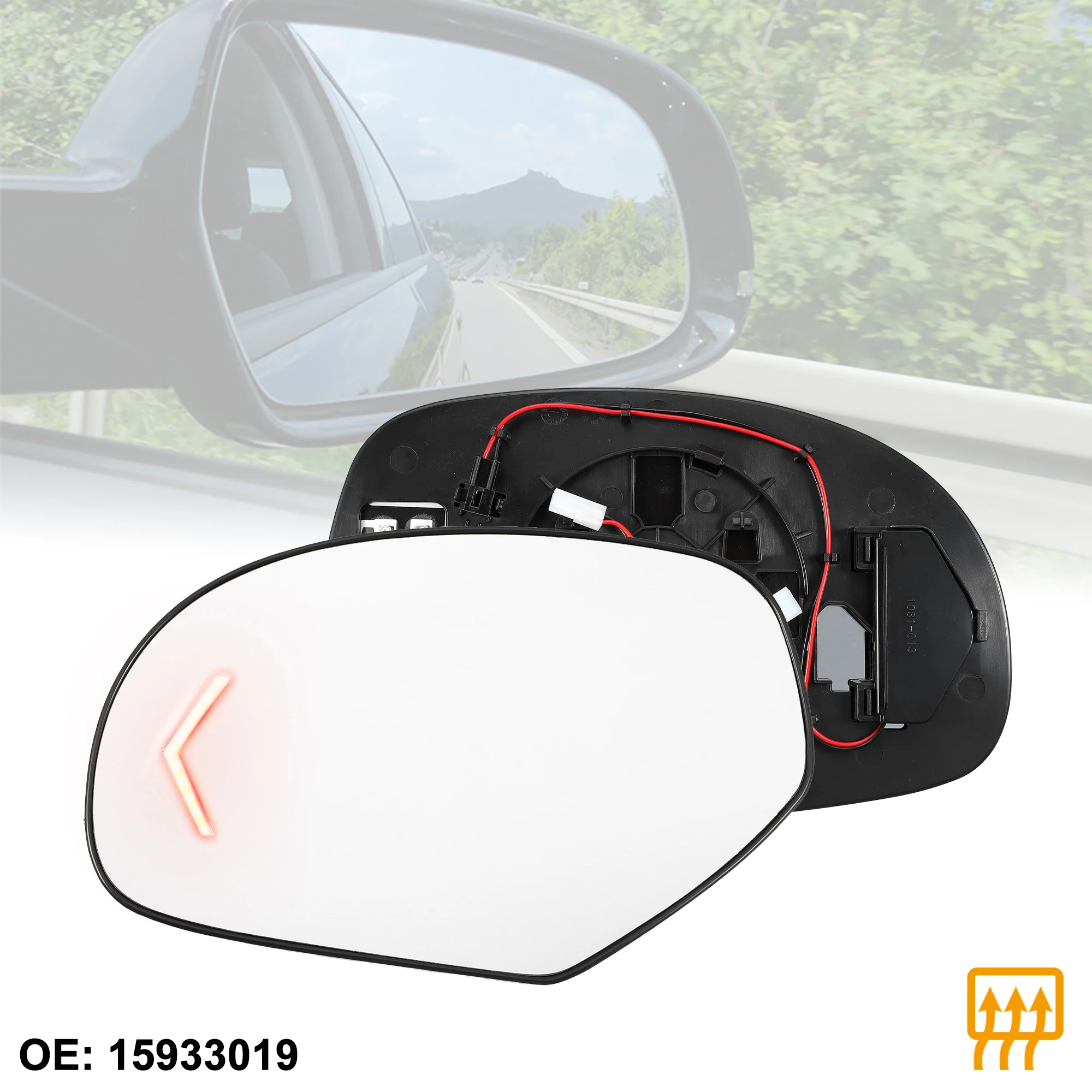 

Uxcell Car Rearview Left Right Side Heated Mirror Glass Replacement W/ Backing Plate for GMC Sierra 3500 HD 2007-2014