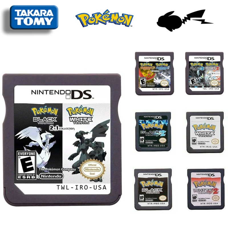 

Video Game Cartridge NDS Game Console Card for Nintendo DS 2DS 3DS Pokemon Heart Gold Soul Silver Black White 2 in 1 (R4 Card)