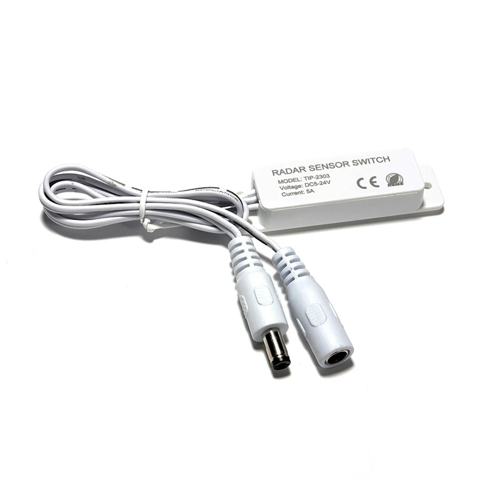 

DC 5V 12V 24V 5A Контроллер микроволнового радара 5-8 м Индукционное включение/выключение человеческого тела для PWM LED Одноцветная полоса света