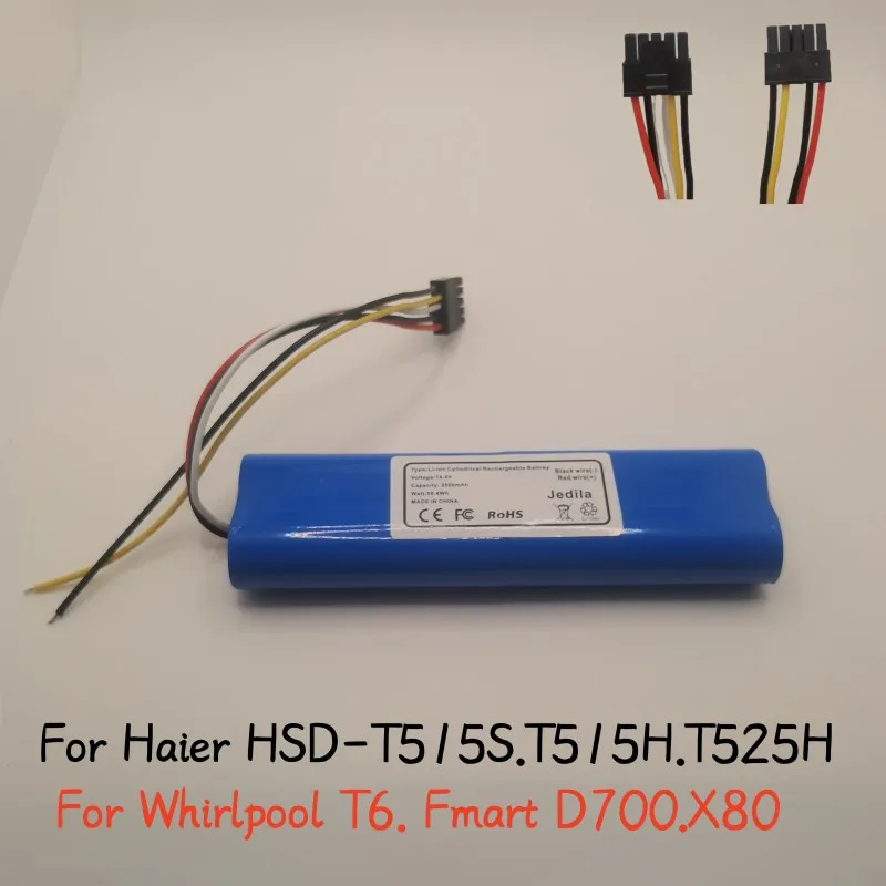 

14.4V3500mAh for Haier HSD-T515S.T515H.T525H.T750B.HB-X775W.Whirlpool T6.Fmart D700.X80 Spare parts for sweeping robot