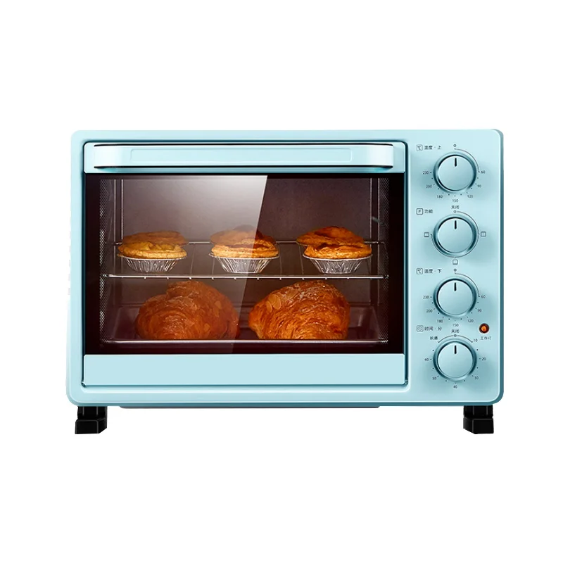 25L Mini Automatic Electric Oven Multifunctional Cake Bread Toasters Pizza Baking Machine Blue 1400W 220V