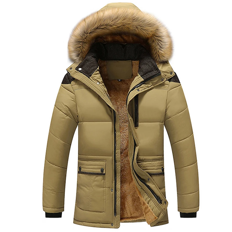 Plus Size 5XL Winter Windproof Parkas Men Solid Parkas Cotton Padded Men Casual Jackets Thicken Coats OverCoat Warm Clothes