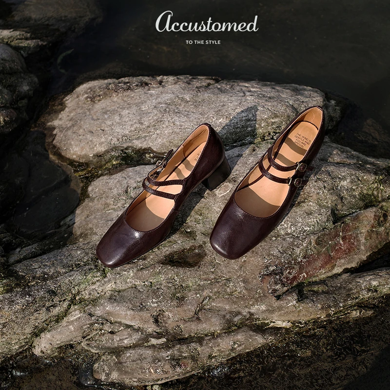 Женские туфли-лодочки из овчины женские туфли Мэри Джейн во французском стиле с