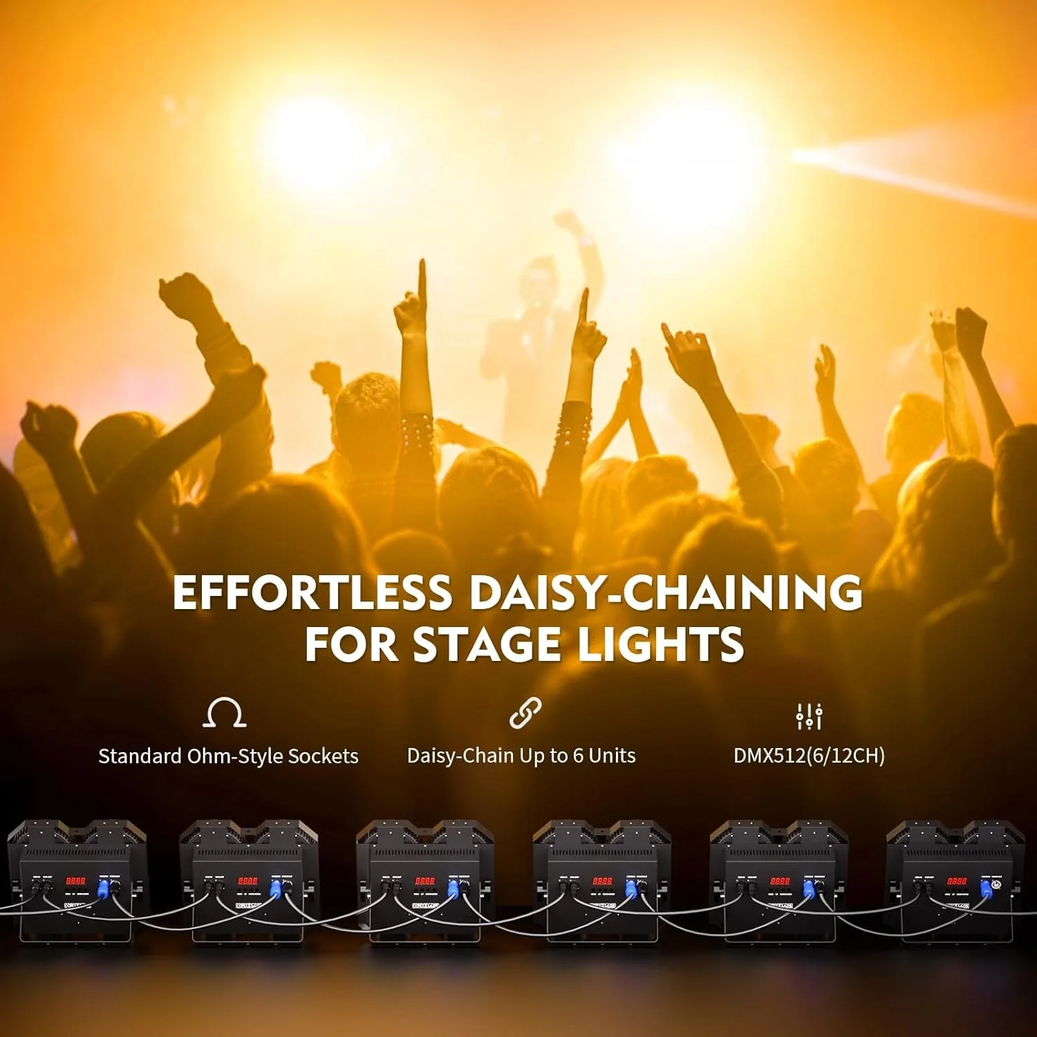 Фото Сценический светильник 4 Eyes COB LED 400W Bi-Color Audience Blinder DMX512, профессиональное сценическое освещение для концертов, DJ-вечеринок, свадеб и шоу №5