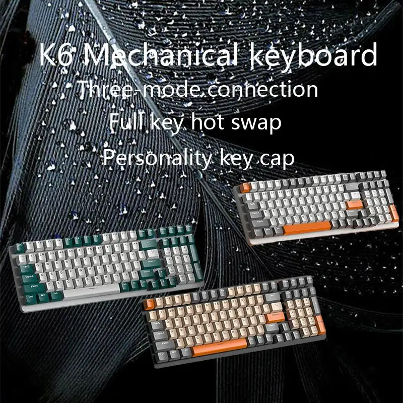 

Максимальный игровой опыт с K6 Bluetooth три режима горячей замены 980 механическая клавиатура-ноутбук настроенный Esports Key K