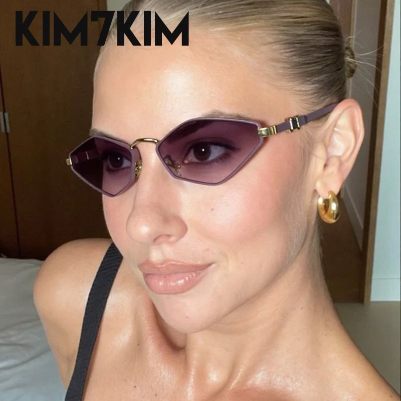 Женские многоугольные солнцезащитные очки в маленькой оправе 2022 роскошные