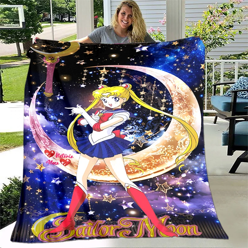 

Beautiful Girl Soldier Anime Fashion Cartoon Flannel Fluffy Fleece Throw blanket Children and adult Gift Sofa Travel Camping