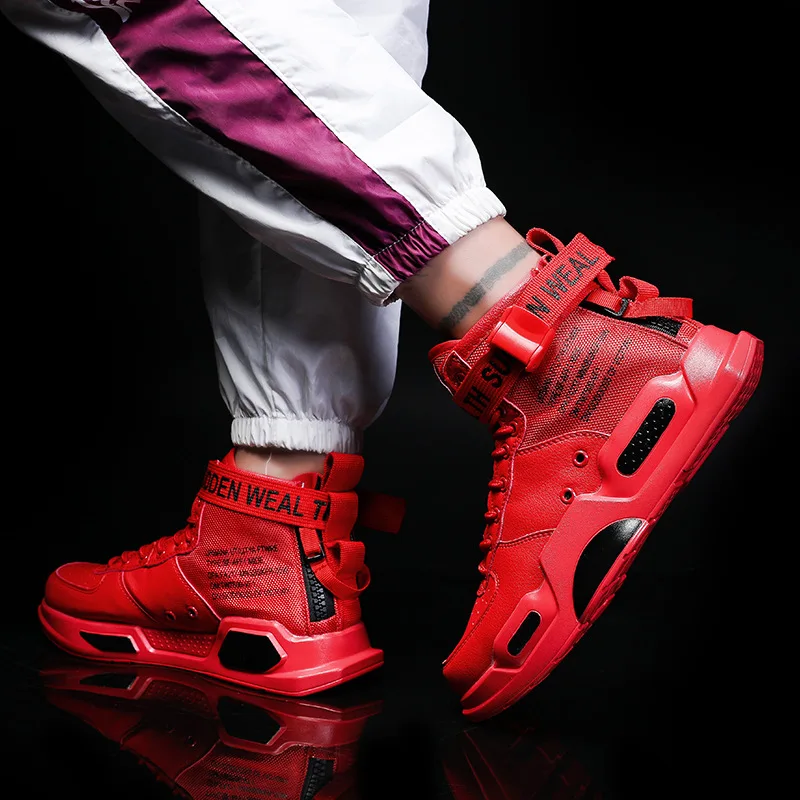 Men Basketball Shoes High Top Fashion Leather Sneakers Men Comfortable Casual Shoes Non-slip Breathable Unisex Women Sneakers