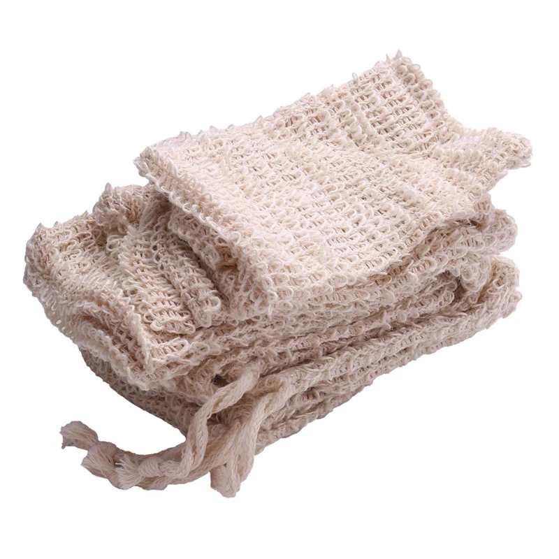 

45 Packs Of Soap To Exfoliate Natural Flax Soap Bag