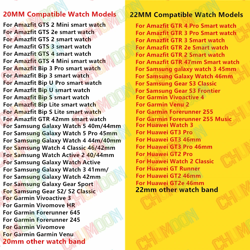 20mm 22mm watch Strap For Amazfit gts 4/3/2/gts4 2 mini/Gtr/2e/Pro 47mm Smartwatch Wristband Bracelet Amazfit Bip/U/3/Pro