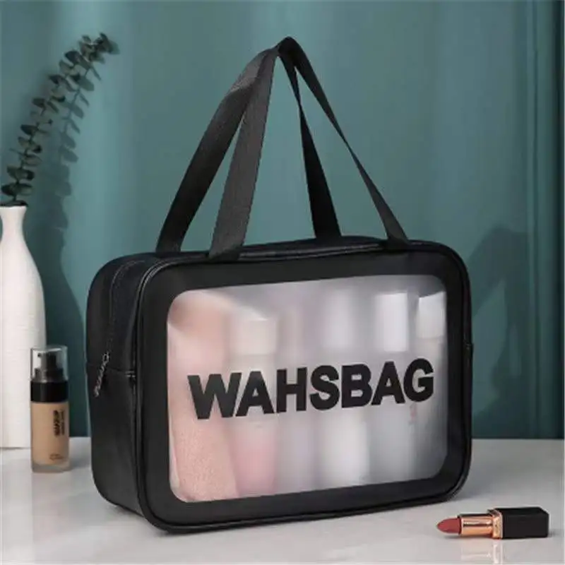 

Pu Frosted Waterproof Cosmetic Bag Convenient Travel Makeup Storage Bag Female S/M/L 3 Sizes Ladies Large Capacity Wash Bag