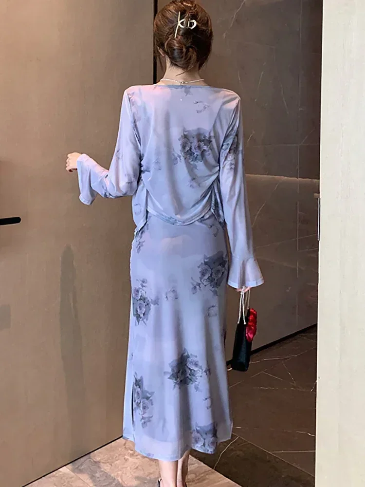 Женский комплект из 2 предметов повседневное плиссированное платье на