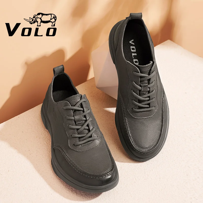 

Мужские кожаные туфли VOLO, однотонные, матовые, износостойкие, на мягкой подошве, повседневные, для мужчин среднего возраста, для зимы