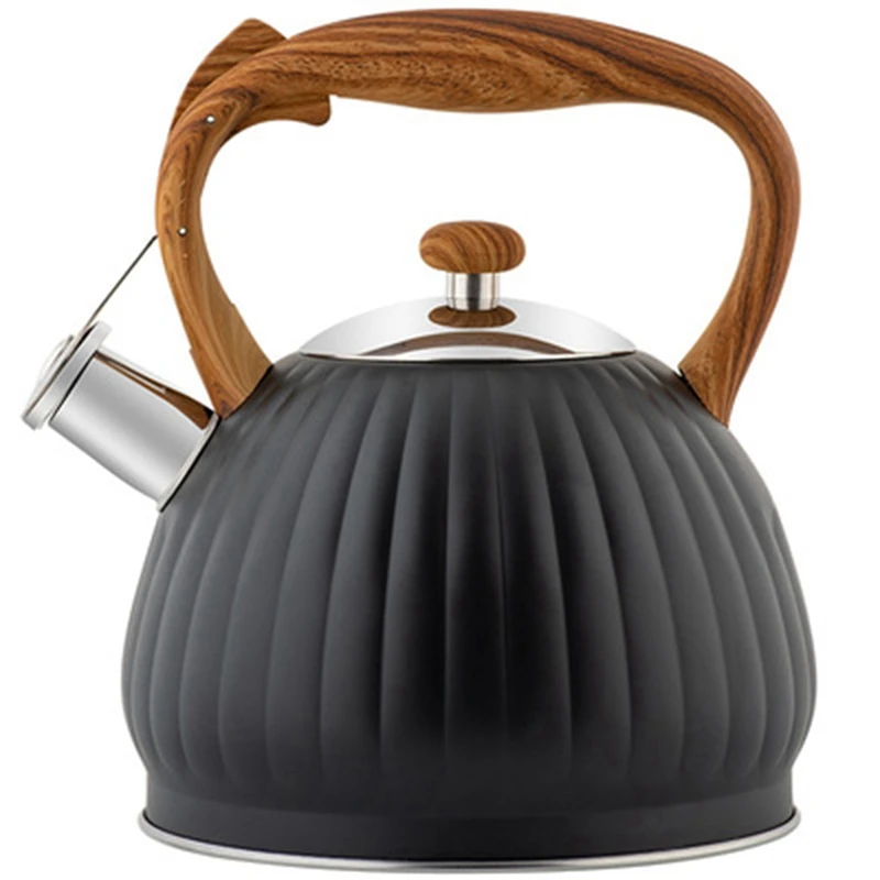

Teapot Whistle Kettle Grade Stainless Steel Teapot Kettle with Wooden Heat-Resistant Handle Teapot
