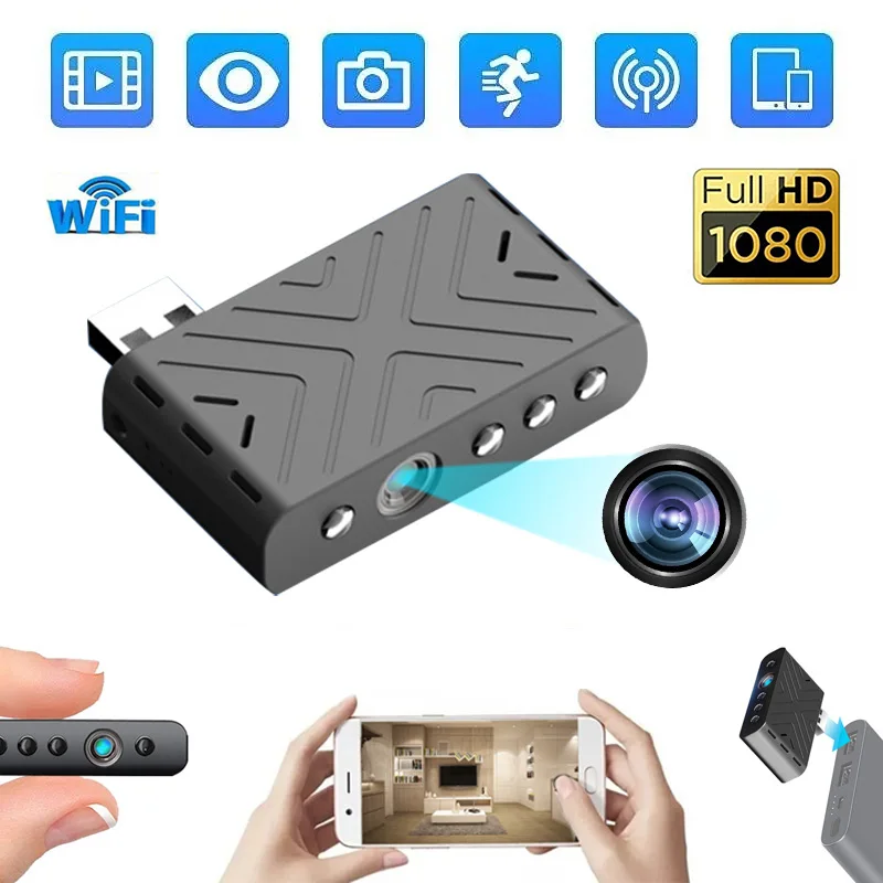 

Mini WiFi Camera Wireless USB Interface Surveillance Cameras Micro Motion Cam Voice Recorder Security Protection Camcorder