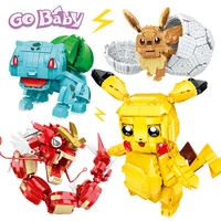 pokemon compatible lego small particles pikachu and blastoise childrens christmas gift model toys collectible decorations