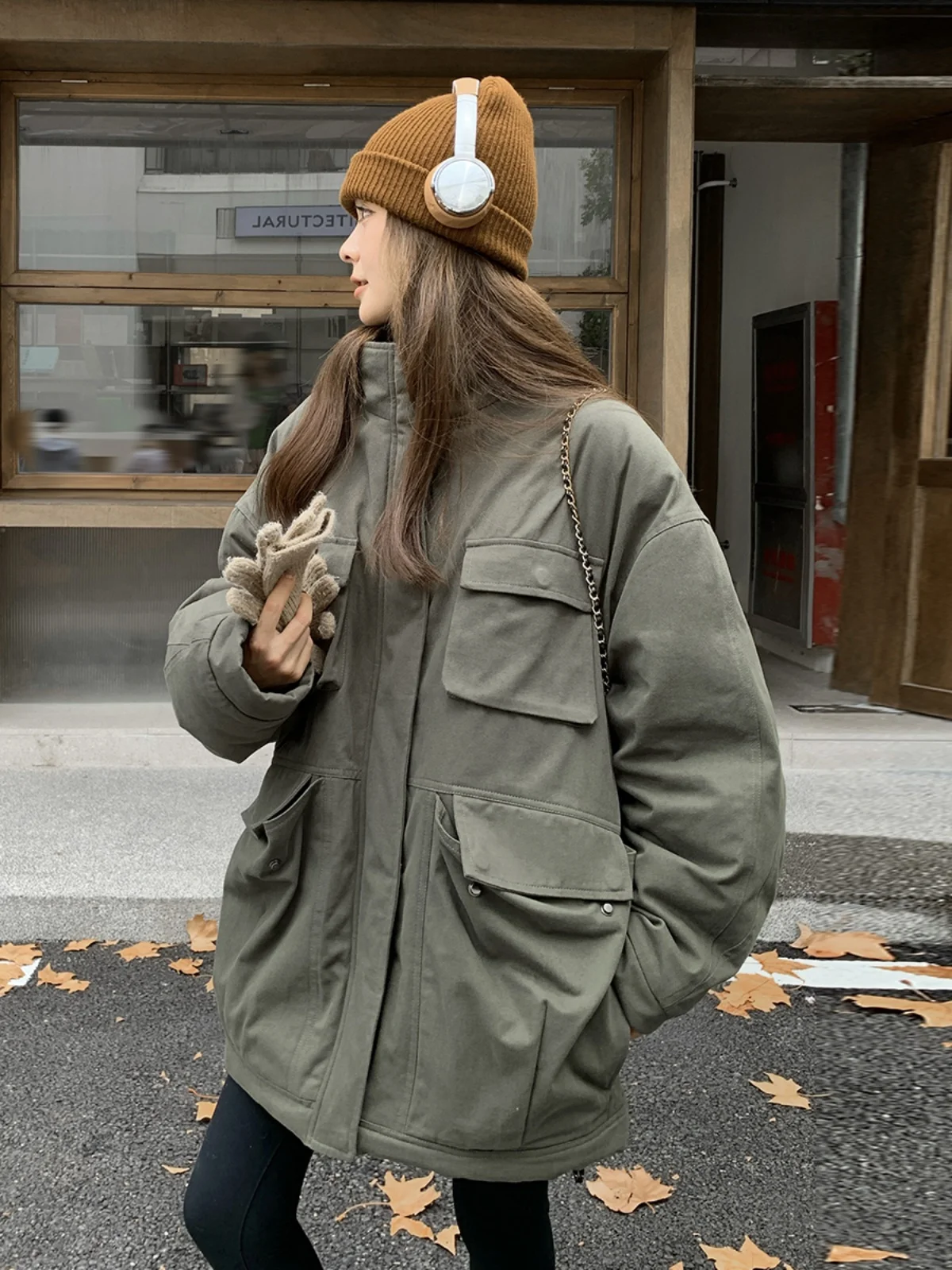 Армейская зеленая куртка-карго Parker на хлопковой подкладке зимняя женская новая
