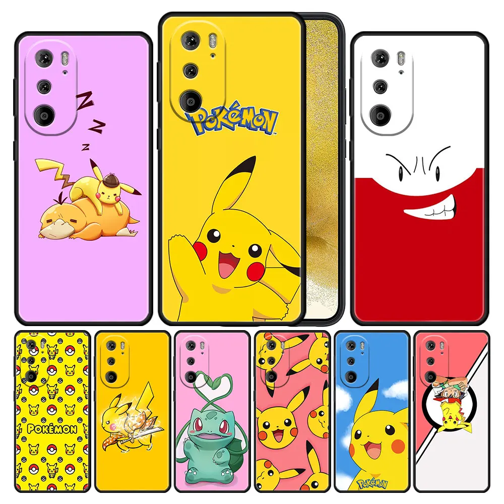 

Cell Pokemon Anime Lovely Silicone Case Cover for Moto G51 5G G22 Edge 20 30 Pro G31 G30 G60 G71 G200 X30 One Protection