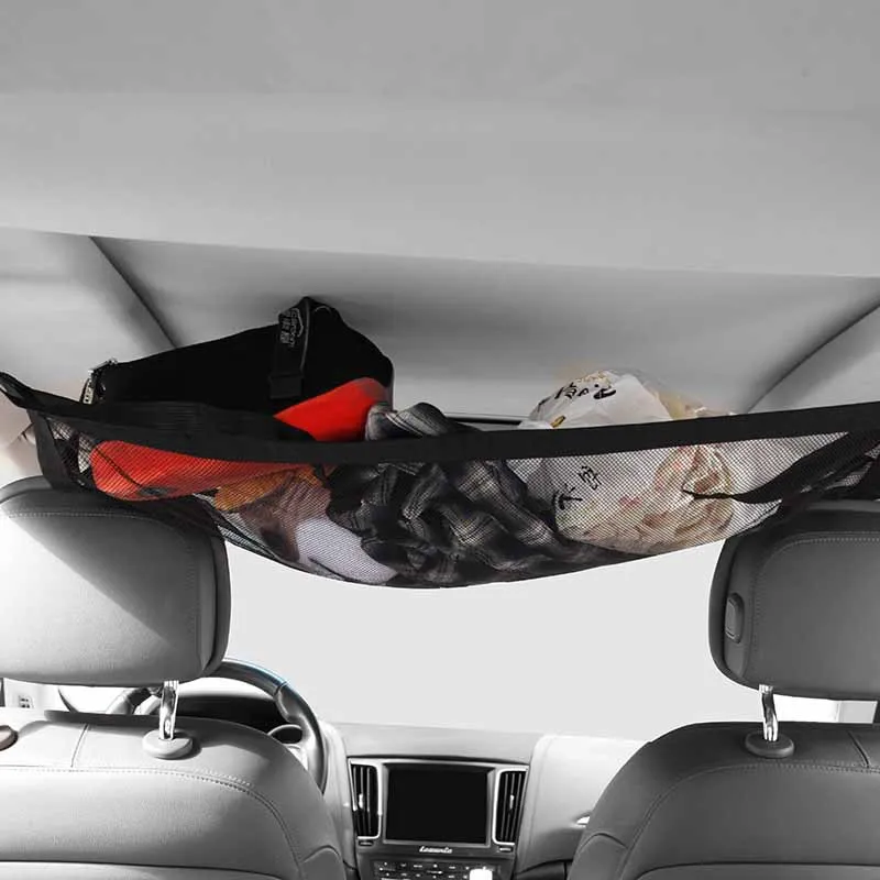 

Car Ceiling Storage Net Pocket Car Roof Bag Interior Cargo Net Breathable Mesh Bag Auto Stowing Tidying Accessories