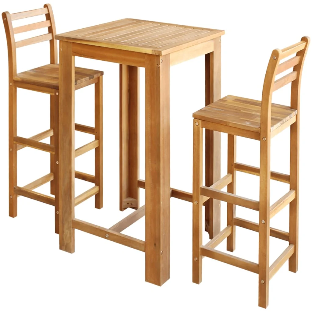 

kitchen Bar Tables and Chairs Stool Set Dining Room High Top Counter Height Table Set for 2 Solid Acacia Wood