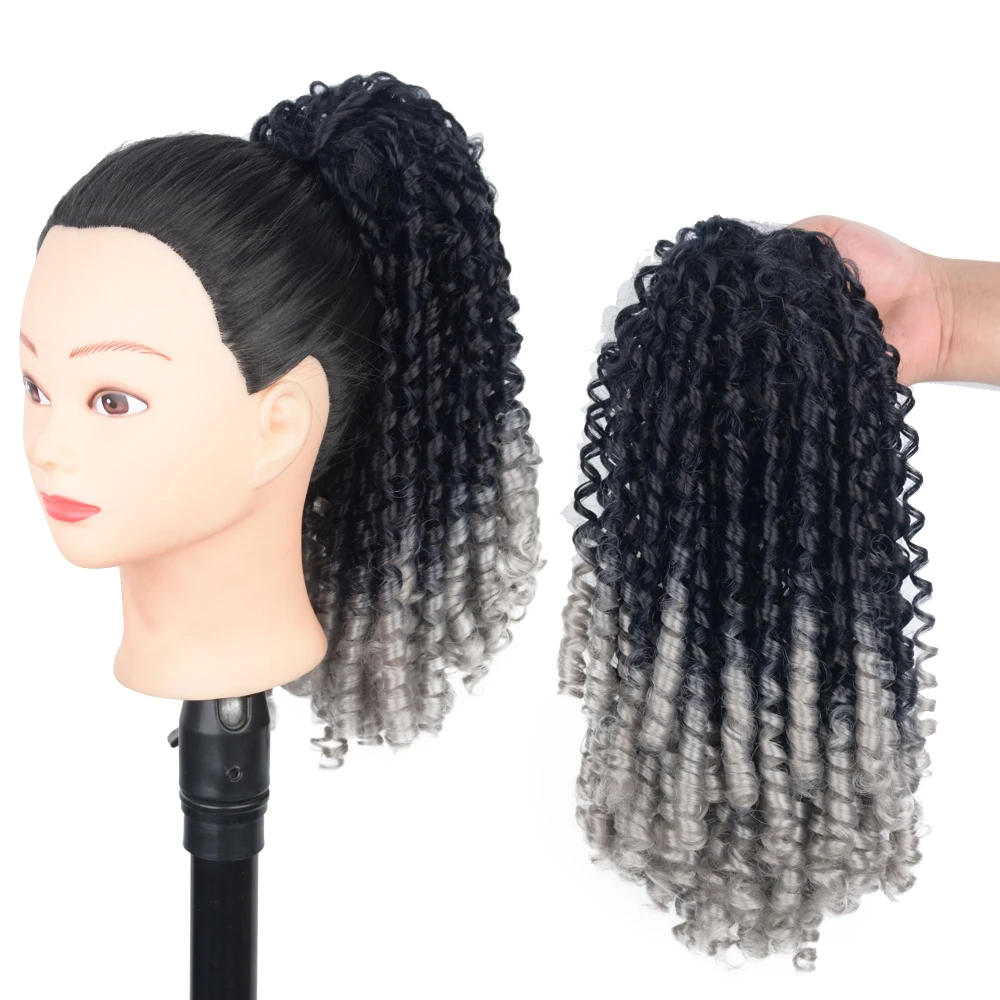 Пучок из синтетических волос афро кудрявый с кулиской пуховка для конского