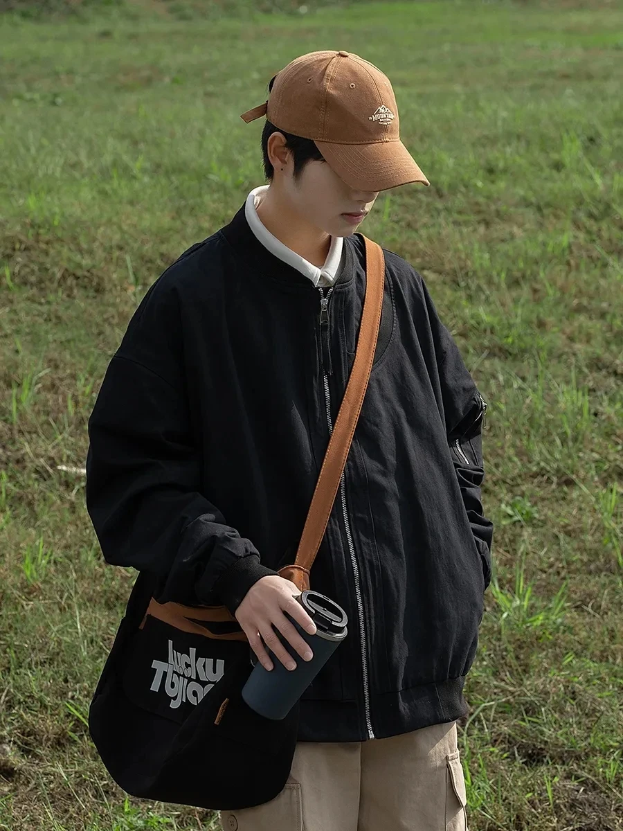 All Match Versatile Spring Autumn Fashion Men's Solid Casual Shirt Loose Pockets Jacket Coat Cool Boy Soft Zipper