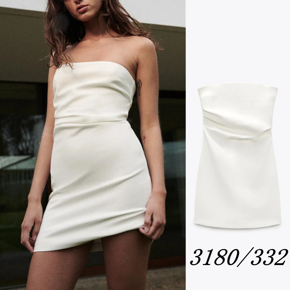 

Весеннее новое платье, женская одежда UNIZERA, белое темпераментное элегантное пикантное облегающее мини-платье-футляр с открытой спиной, 3180332