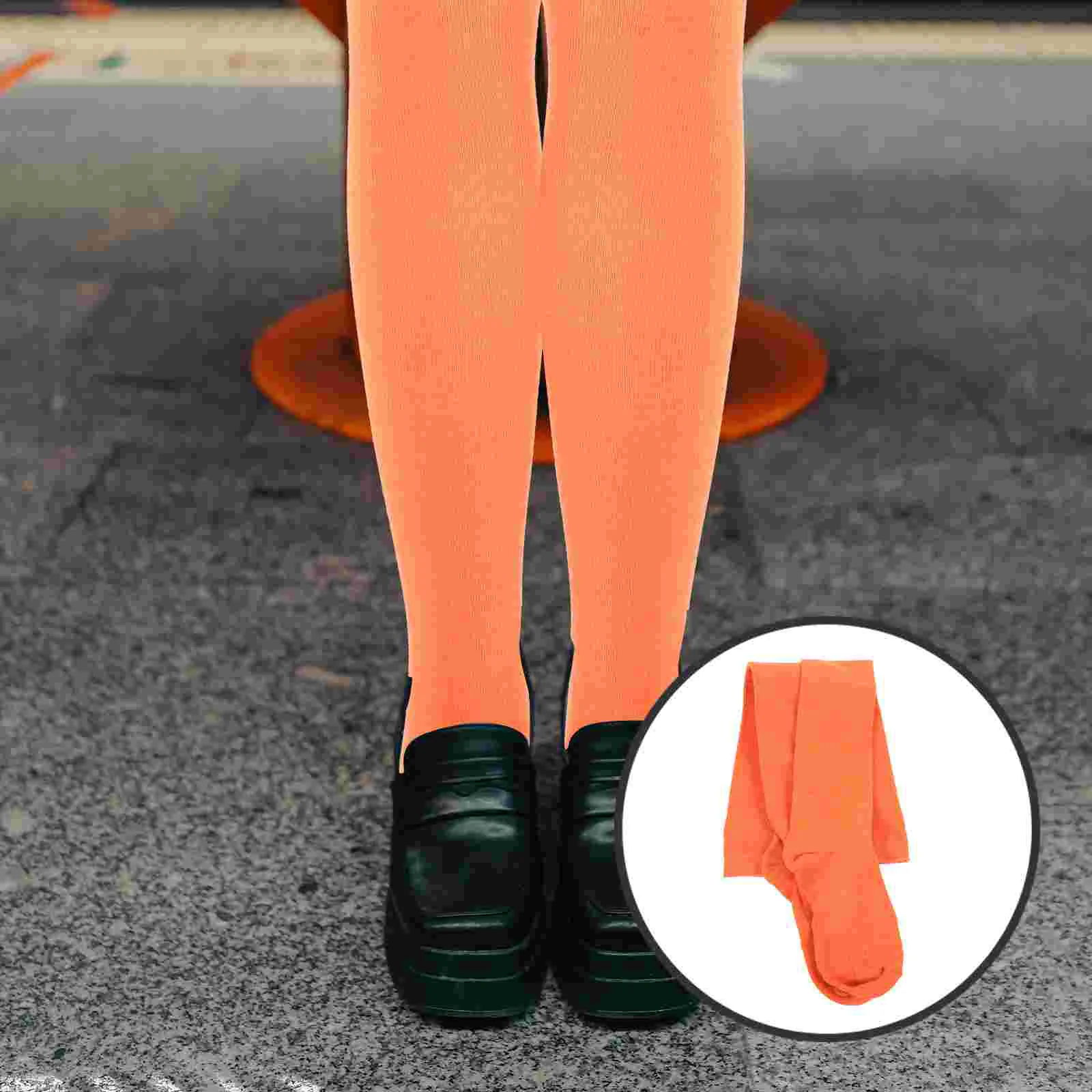 

Orange Thigh Stockings Socks Woman European American Decorative Knee Girl Fabric Women Miss Girls