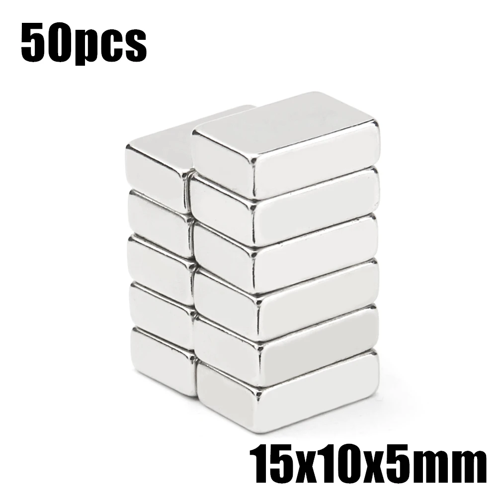 

Супермощный редкоземельный блок, неодимовый магнит NdFeB N35, 50 шт., 15 х10х5 мм