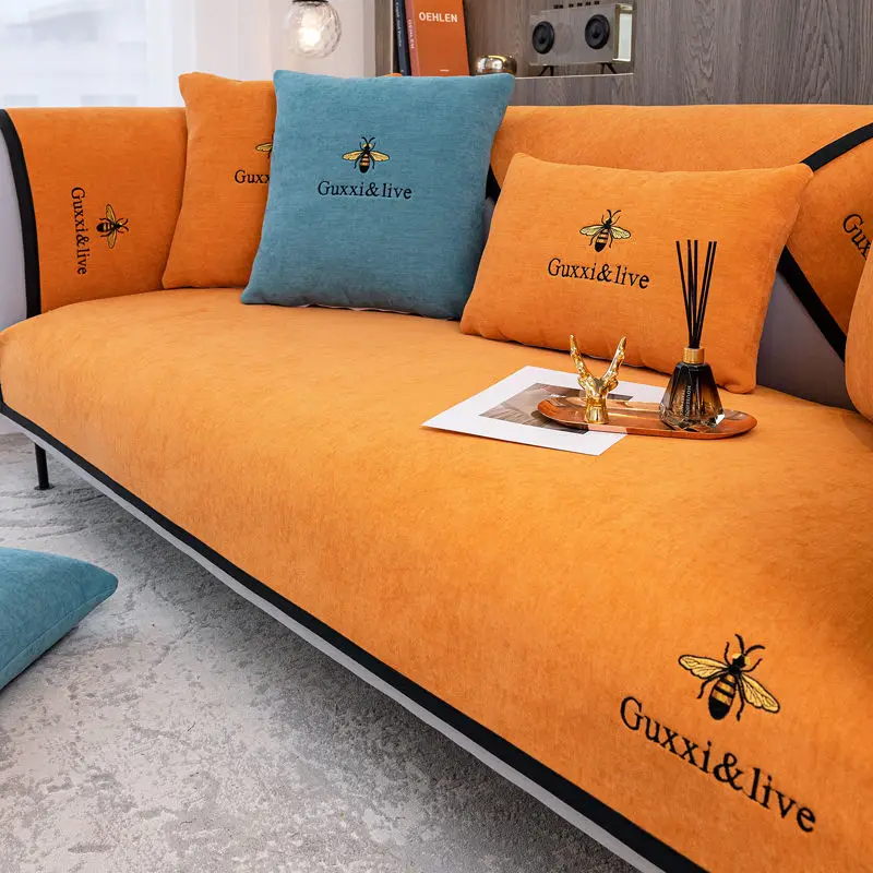 

Всесезонный универсальный чехол для дивана в гостиную, высококачественный чехол для дивана с вышивкой, Водонепроницаемый моющийся чехол д...