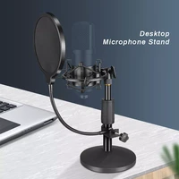 profession usb condenser microphone tabletop stand with shock mount holder pop filter mic stand for k669 k670 bm 800 microphone