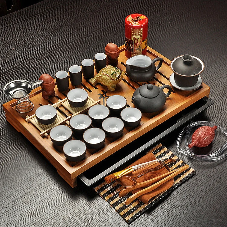 Пурпурная глина Цзиндэчжэнь Чайный набор кунг-фу чайная чашка заварочный столик