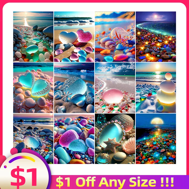 

Evershine алмазная живопись 5D, каменные изображения на берегу моря, алмазная вышивка, пейзаж, мозаика из бусин, Новое поступление 2023, настенное и...