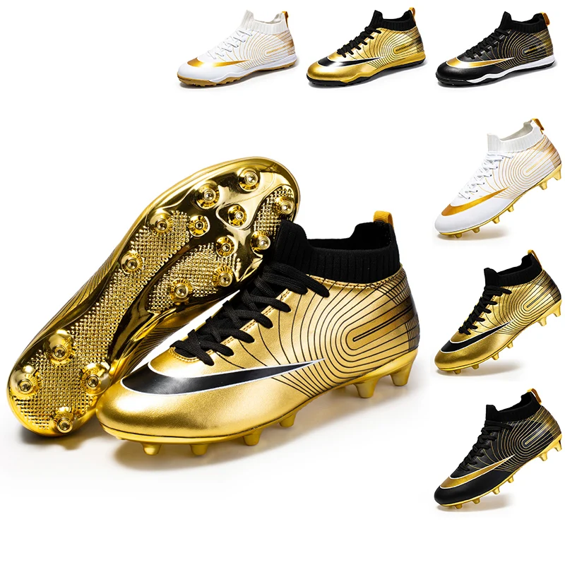Men FG/TF Soccer Shoes Professional Unisex Ankle Football Boots Cleats Grass Training Match Sneakers Professional Non Slip